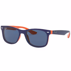 Ray-Ban New Wayfarer Junior Bleu Classique + Bleu, Enfant, Unisexe, Wayfarer, Carré, Cerclé, Verre