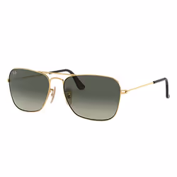 Ray-Ban CARAVAN, Adulte, Unisexe, Carré, Or, Verres non polarisés, Métal