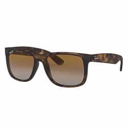 Ray-Ban Justin Classic Verres polarisés Verres polarisés Brun Dégradé + Havane, Adulte, Unisexe, Rectangulaire, Carré, Cerclé ...