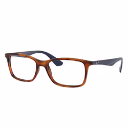 Ray-Ban RB7047, Adulte, Unisexe, Carré, Tortue, Bleu, Verres non polarisés, Nylon