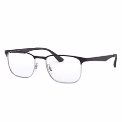 Ray-Ban RB6363, Adulte, Unisexe, Carré, Argent, Noir, Verres non polarisés, Métal