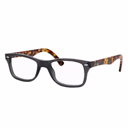 Ray-Ban RB5228, Adulte, Unisexe, Rectangulaire, Tortue, Gris, Verres non polarisés, Acétate