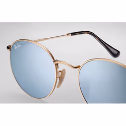 Ray-Ban Round Flat Lenses Argent Flash