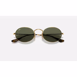 Ray-Ban Oval Flat Lenses Vert Classique G-15 + Or - Vue supplémentaire 6