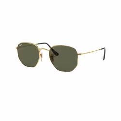 Ray-Ban Hexagonal Flat Lenses Vert Teinte unie + Or, Adulte, Hexagonal, Cerclé, Or, Noir, Or, Verres non polarisés