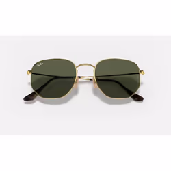Ray-Ban Hexagonal Flat Lenses Vert Teinte unie + Or - Vue supplémentaire 6