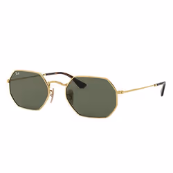 Ray-Ban OCTAGONAL CLASSIC, Adulte, Unisexe, Or, Verres non polarisés, Métal, Vert