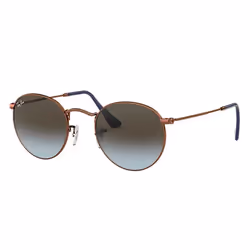 Ray-Ban ROUND METAL, Adulte, Unisexe, Rond, Verres non polarisés, Métal, Marron, Bleu
