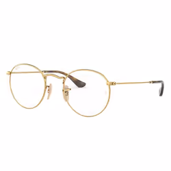 Ray-Ban ROUND METAL OPTICS, Adulte, Unisexe, Rond, Or, Verres non polarisés, Métal