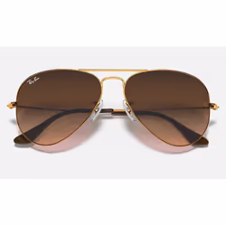 Ray-Ban Aviator Gradient Rose/Marron Dégradé + Bronze-cuivre - Vue supplémentaire 6