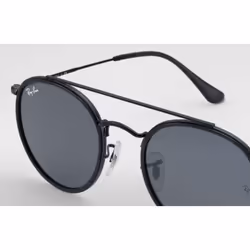 Ray-Ban Round Double Bridge Bleu-Gris Classique + Noir
