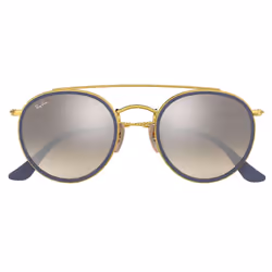 Ray-Ban Round Double Bridge Argent Flash dégradé + Or