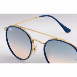 Ray-Ban Round Double Bridge Argent Flash dégradé + Or - Vue supplémentaire 5