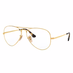 Ray-Ban Aviator Optics, Adulte, Unisexe, Aviateur, Or, Verres non polarisés, Métal