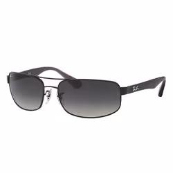 Ray-Ban RB3445, Adulte, Unisexe, Rectangulaire, Gris, Noir, Verres non polarisés, Acier inoxydable