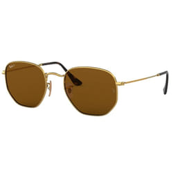 Ray-Ban Hexagonal Flat Lenses Verres polarisés Verres polarisés Brun Teinte unie + Or