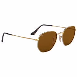 Ray-Ban Hexagonal Flat Lenses Verres polarisés Verres polarisés Brun Teinte unie + Or - Vue supplémentaire 4