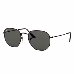 Ray-Ban HEXAGONAL FLAT LENSES, Adulte, Unisexe, Hexagonal, Noir, Verres polarisés, Métal