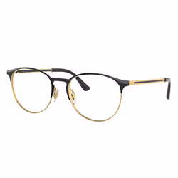 Ray-Ban RB6375, Adulte, Unisexe, Rond, Or, Noir, Verres non polarisés, Métal