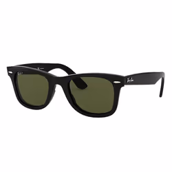 Ray-Ban WAYFARER EASE, Adulte, Unisexe, Carré, Noir, Verres polarisés, Vert
