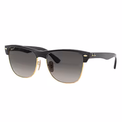 Ray-Ban CLUBMASTER OVERSIZED, Adulte, Unisexe, Carré, Noir, Verres polarisés, Nylon