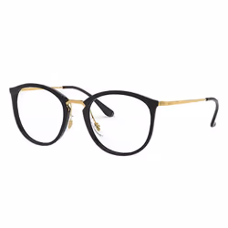 Ray-Ban RB7140, Adulte, Unisexe, Carré, Or, Noir, Verres non polarisés