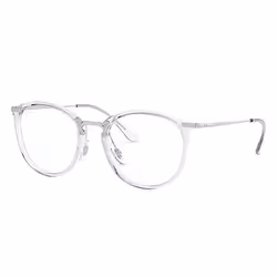 Ray-Ban RB7140, Adulte, Unisexe, Carré, Transparent, Argent, Verres non polarisés