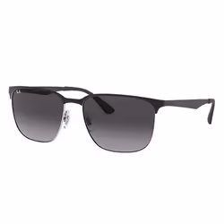 Ray-Ban RB3569, Adulte, Unisexe, Carré, Argent, Noir, Verres non polarisés, Métal