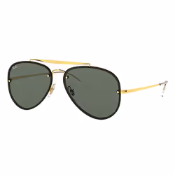 Ray-Ban Blaze Aviator Vert Classique + Or, Adulte, Unisexe, Aviateur, Aviateur, Cerclé, Noir