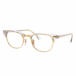Ray-Ban Clubmaster Optics, Adulte, Unisexe, Carré, Transparent, Verres non polarisés, Acétate