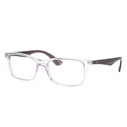 Ray-Ban RB7047, Adulte, Unisexe, Carré, Transparent, Gris, Verres non polarisés, M/L