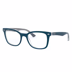 Ray-Ban RB5285, Adulte, Unisexe, Carré, Transparent, Bleu, Verres non polarisés, Acétate