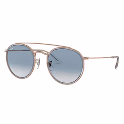 Ray-Ban ROUND DOUBLE BRIDGE, Adulte, Unisexe, Rond, Verres non polarisés, Métal, Bleu