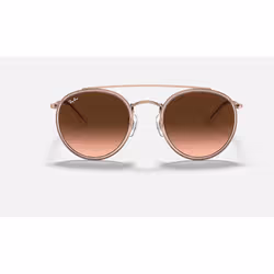 Ray-Ban Round Double Bridge Brun Dégradé + Rose