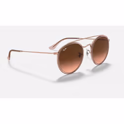 Ray-Ban Round Double Bridge Brun Dégradé + Rose