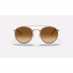 Ray-Ban Round Double Bridge Marron clair Dégradé + Marron clair