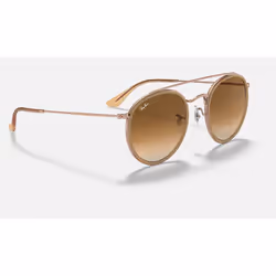 Ray-Ban Round Double Bridge Marron clair Dégradé + Marron clair