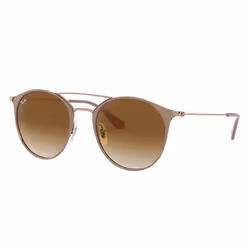 Ray-Ban RB3546, Adulte, Unisexe, Rond, Verres non polarisés, Acier inoxydable, Marron