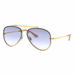 Ray-Ban BLAZE AVIATOR, Adulte, Unisexe, Aviateur, Or, Verres non polarisés, Acier inoxydable