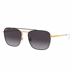 Ray-Ban RB3588, Adulte, Unisexe, Carré, Or, Noir, Verres non polarisés, Métal