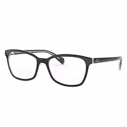 Ray-Ban RB5362, Adulte, Unisexe, Carré, Transparent, Noir, Verres non polarisés, Acétate