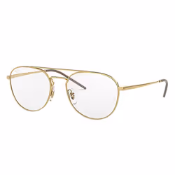 Ray-Ban RB6414, Adulte, Unisexe, Carré, Or, Verres non polarisés, Métal