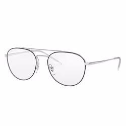 Ray-Ban RB6414, Adulte, Unisexe, Carré, Argent, Noir, Verres non polarisés, Métal