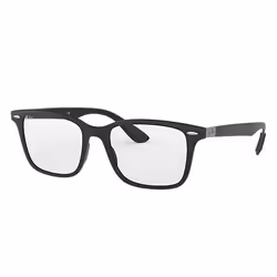 Ray-Ban RB7144, Adulte, Unisexe, Carré, Noir, Verres non polarisés