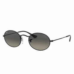 Ray-Ban Oval Flat Lenses Gris Dégradé + Noir, Adulte, Unisexe, Ovale, Ovale, Cerclé, Noir