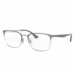 Ray-Ban RB6421, Adulte, Unisexe, Rectangulaire, Gris, Argent, Verres non polarisés, Métal