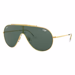 Ray-Ban WINGS, Adulte, Unisexe, Aviateur, Or, Verres non polarisés, Métal