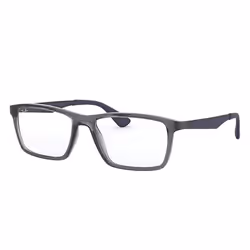 Ray-Ban RB7056, Adulte, Unisexe, Carré, Gris, Bleu, Noir, Verres non polarisés