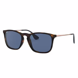 Ray-Ban CHRIS, Adulte, Unisexe, Carré, Tortue, Bronze, Verres non polarisés, Bleu