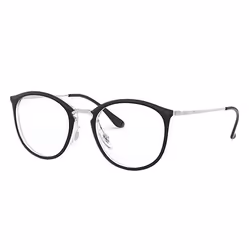 Ray-Ban RB7140, Adulte, Unisexe, Transparent, Argent, Noir, Verres non polarisés